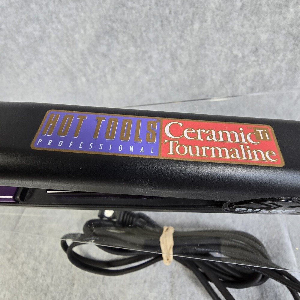 Hot Tools Flat Iron Professional Ceramic Tourmaline 1" High Heat 430 Degrees - Picture 3 of 12
